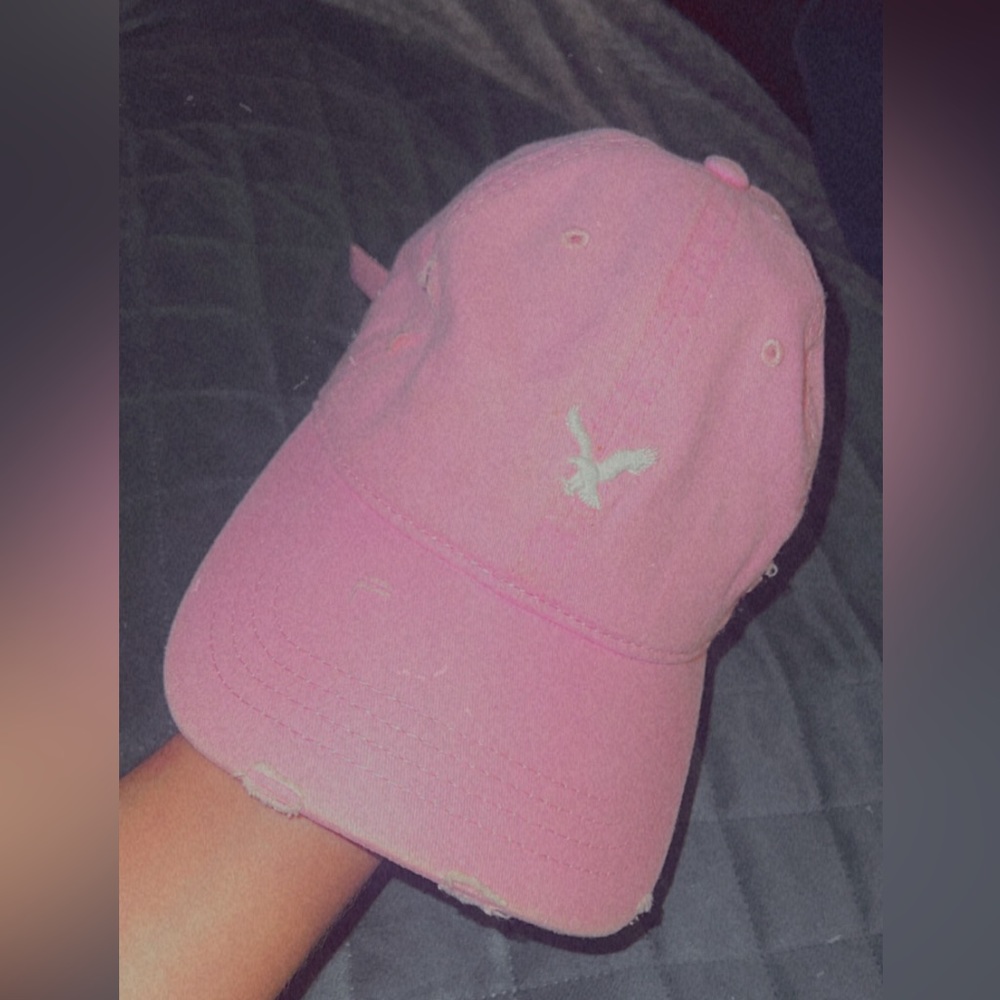 American eagle pink hat